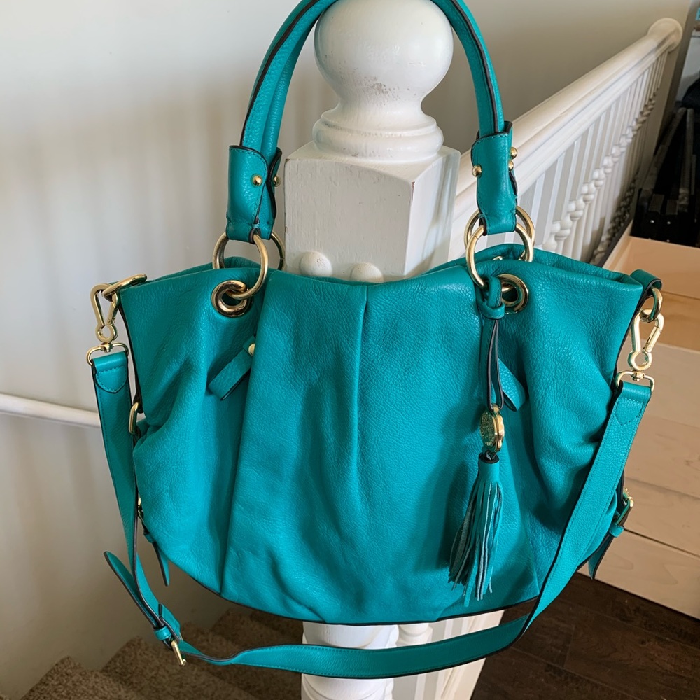 Aqua leather Vince Camuto purse